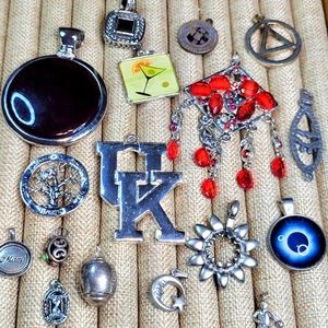 HUGE Wholesale Pendant & Jewelry Charm Bundle 17 Pieces Costume Jewelry Lot